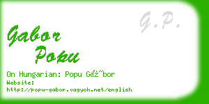 gabor popu business card